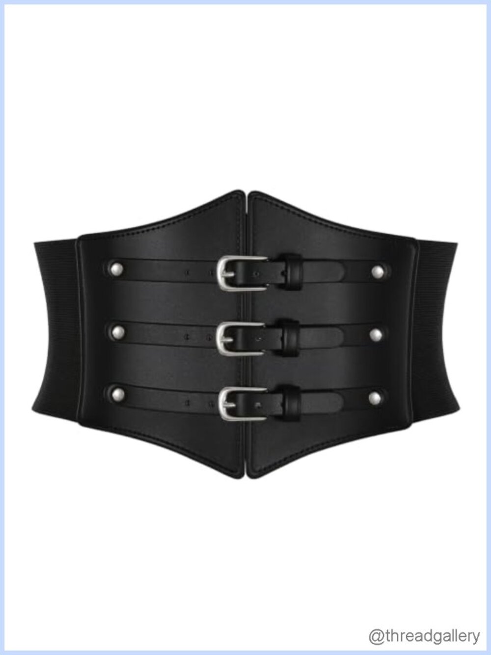 4.7" Wide Elastic Corset Belt Faux Leather Waist Belt Cosplay Costume
